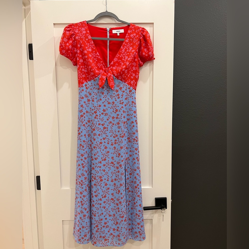 Likely Dress - Raffa Mixed Print Puff Sleeve